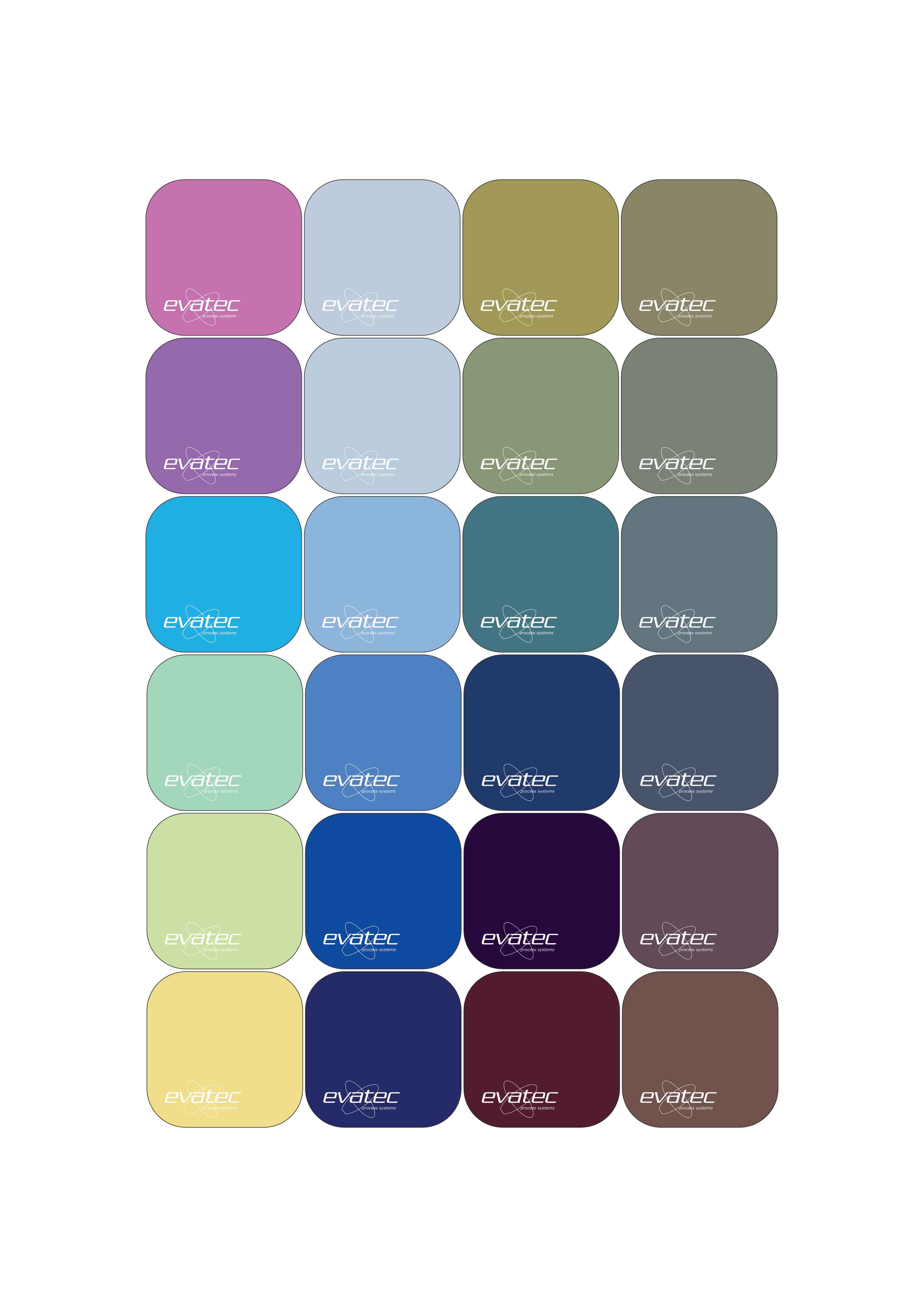 Color palette with Evatec branding for functional coatings technologies