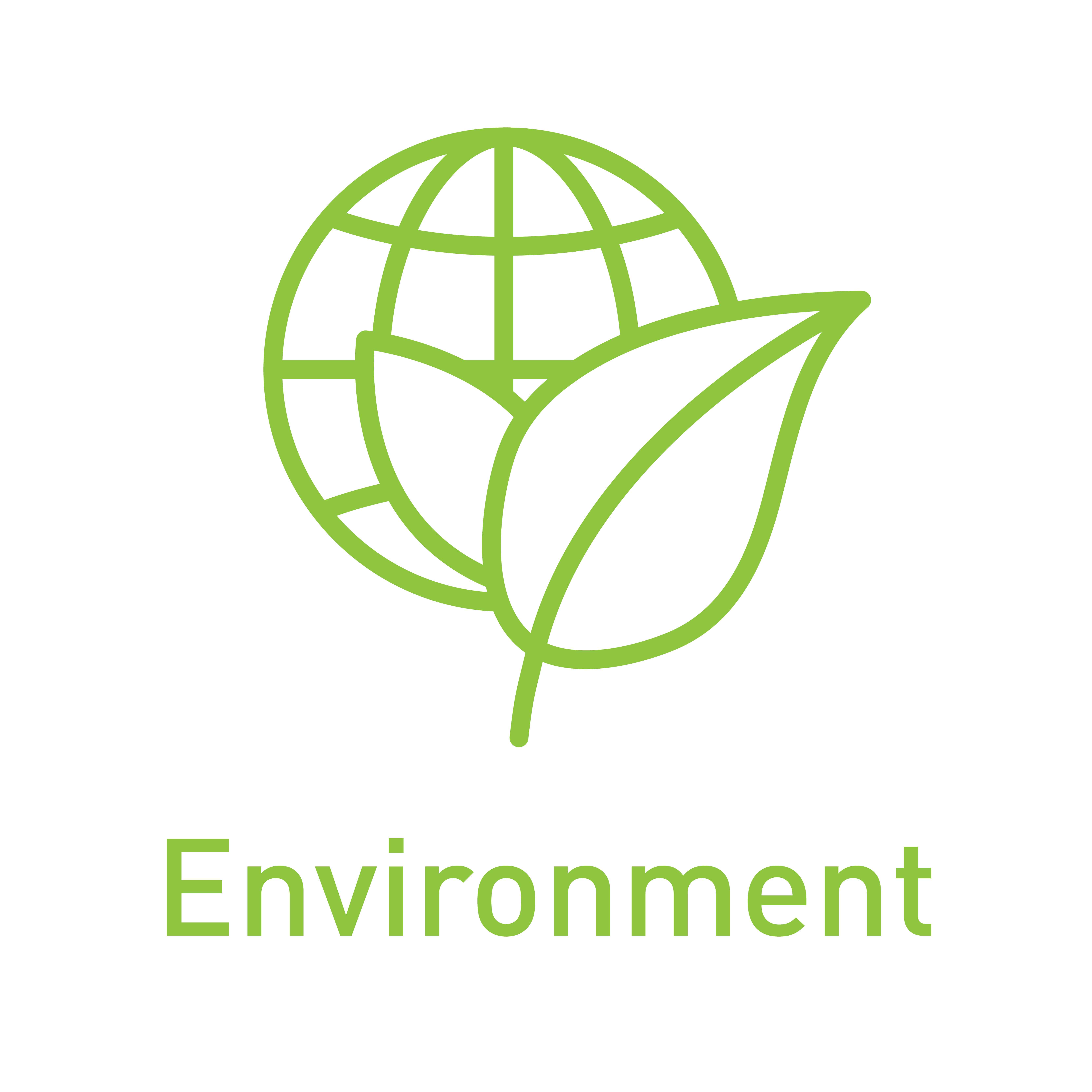 Environment icon with globe and leaves